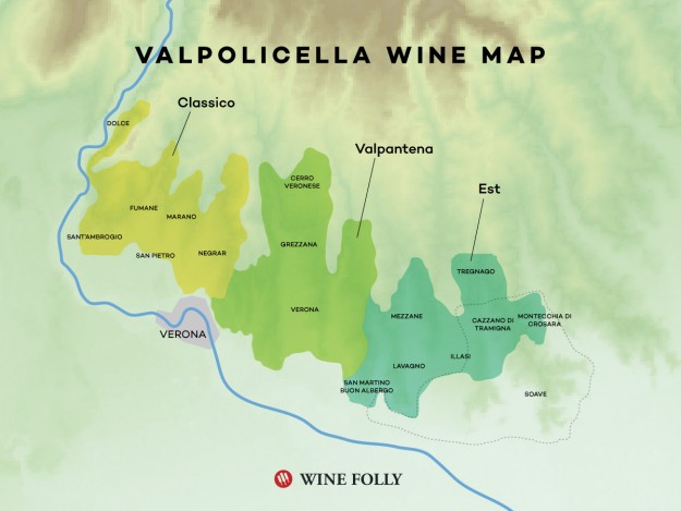 Karte der Region Valpolicella
