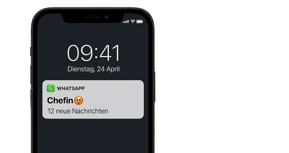 Handy mit 12 verpassten Nachrichten von der Chefin