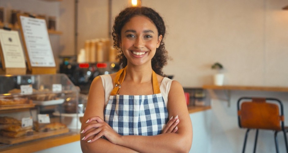 Gl&uuml;ckliche Gastgeberin